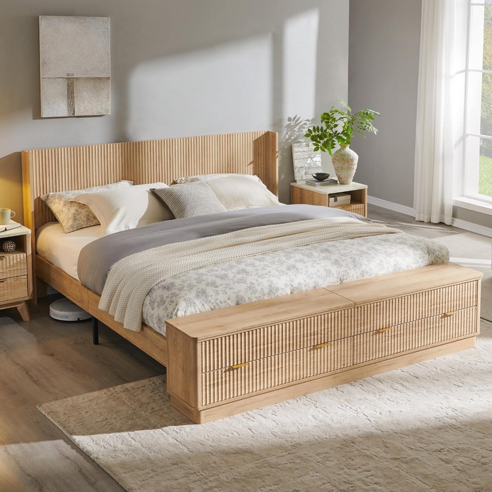 King Size Bed Frame With Storage Drawers - Cadre de lit King Size avec