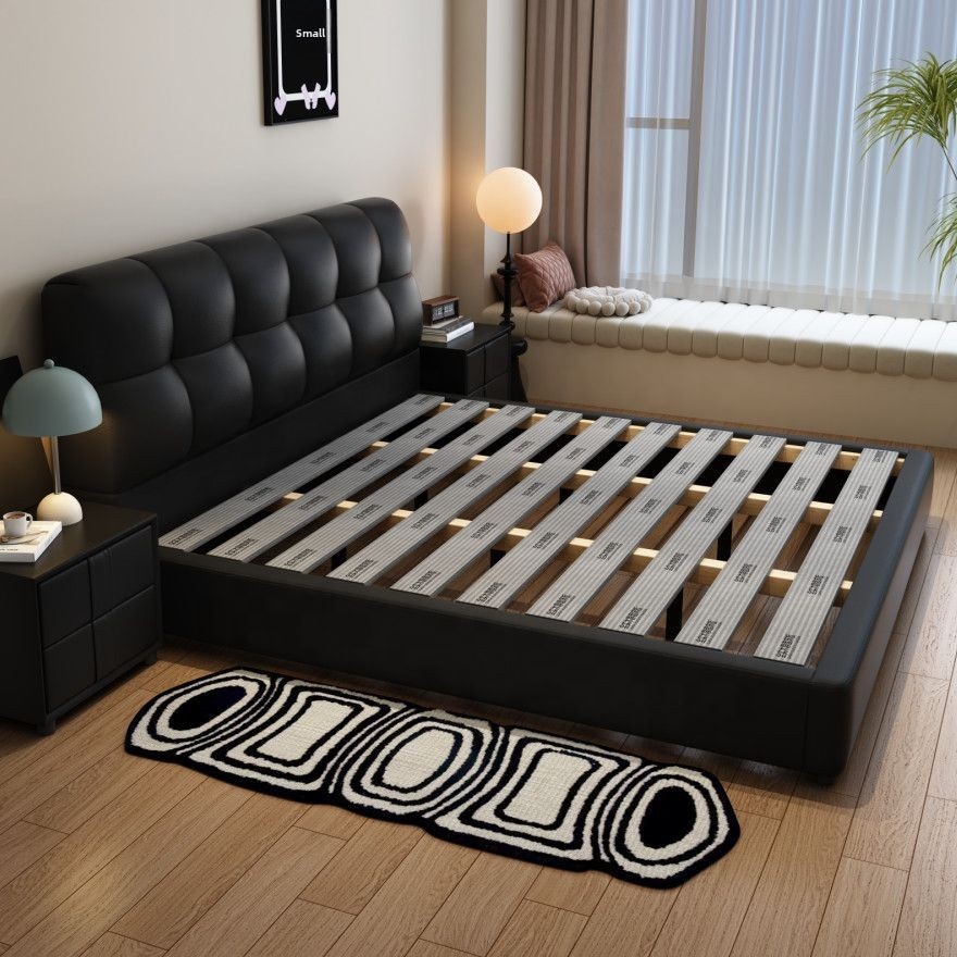 King Size Bed Frame With Storage Drawers - # Lit de rangement en cuir