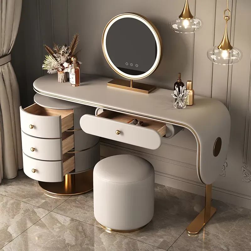Dressing Table Vanity With Lighted Mirror - Ensemble coiffeuse en bois sur mesure