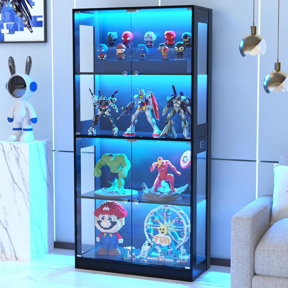 Storage - Vitrine à portes vitrées 65 pouces,