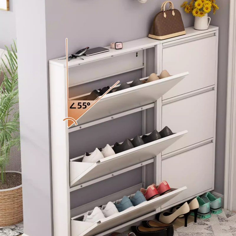 Shoe Rack Cabinet Narrow Entryway - Armoire à chaussures moderne et fine,