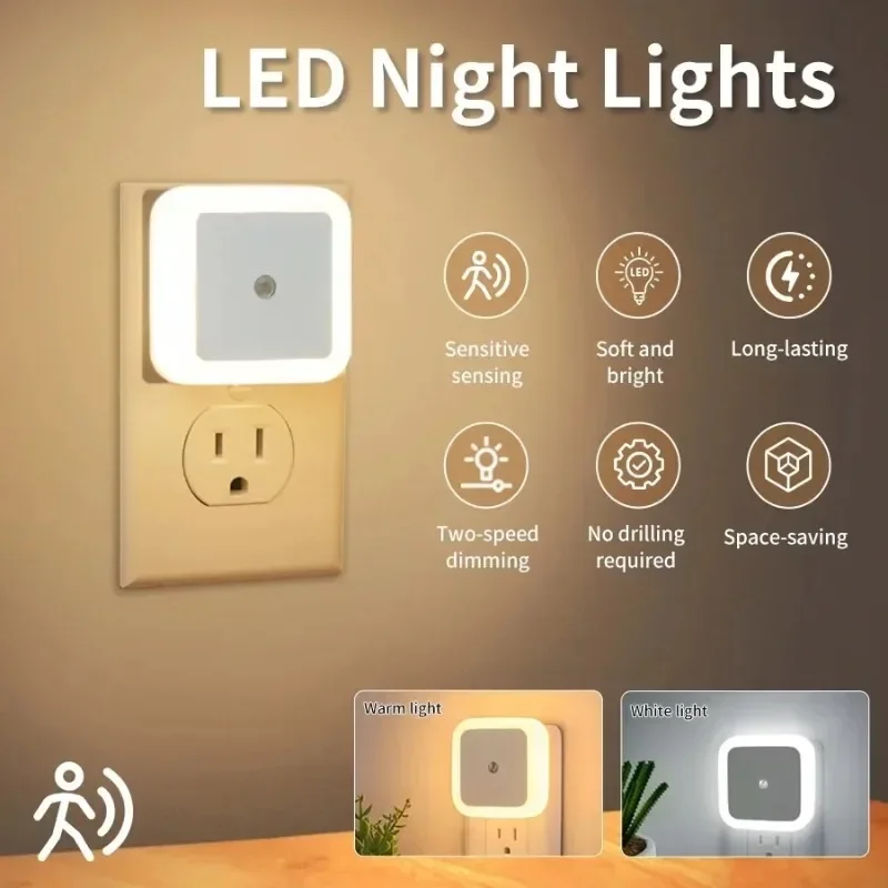 Floating Nightstand With Led Light - 1/6 pièces sans fil LED veilleuse