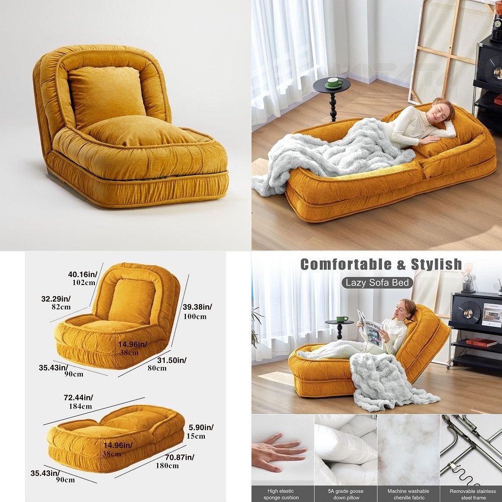 Sofas - Canapé-lit pliable, fauteuil de sol réglable,