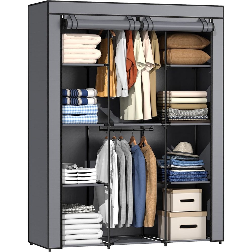 Wardrobe Closet Portable Fabric Cover - Armoire portable, penderie avec 10 étagères