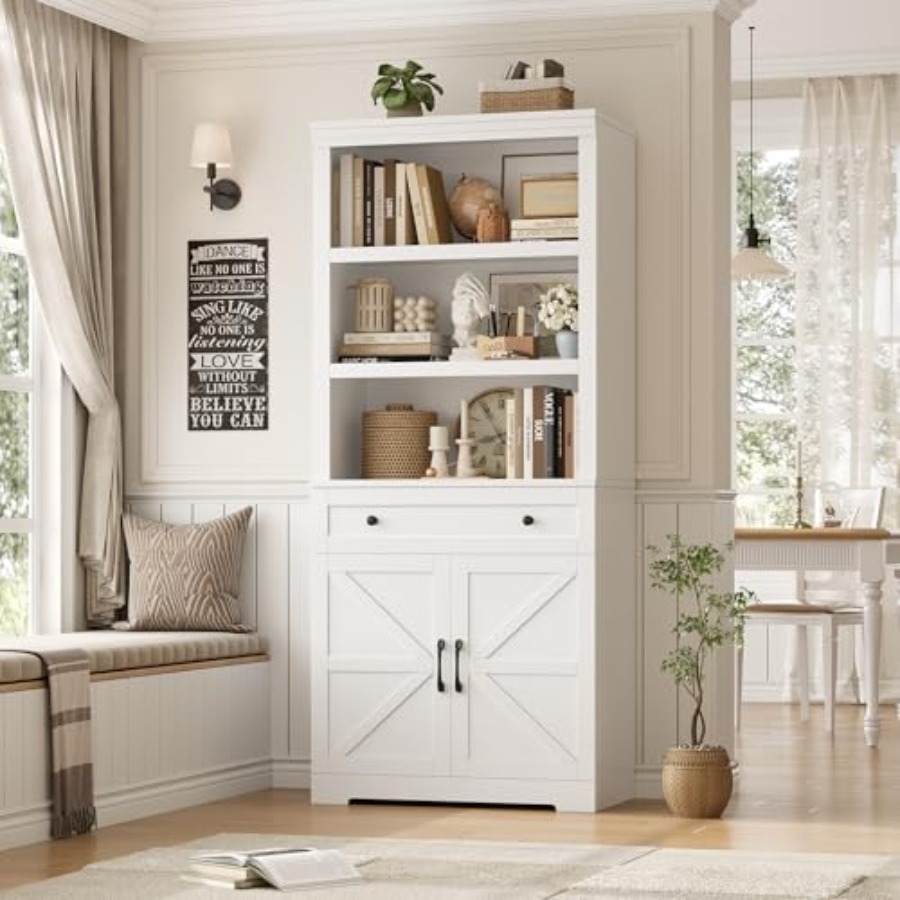 Storage - Bibliothèque 72H avec rangement pour salon,