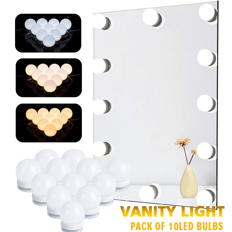 Dressing Table Vanity With Lighted Mirror - Ampoules LED pour miroir de maquillage,