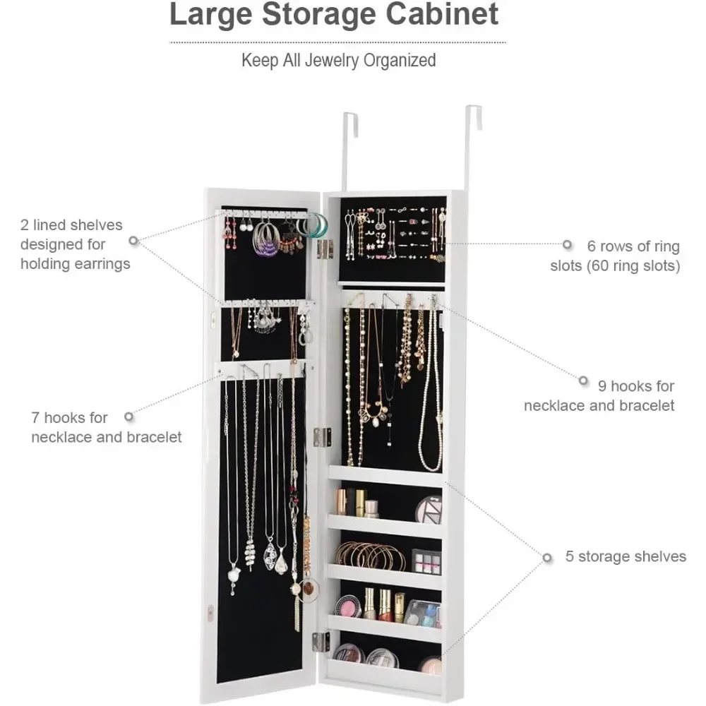 Full Length Mirror Jewelry Armoire - Armoire à bijoux murale avec miroir