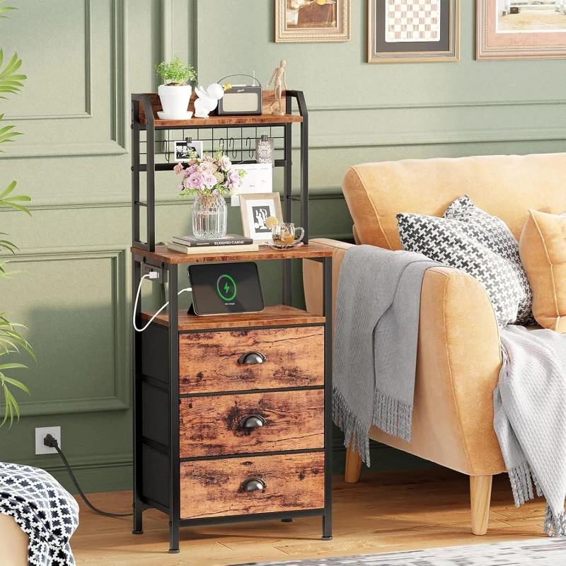 Solid Wood Nightstand 2 Drawers - Table de chevet de 40 pouces