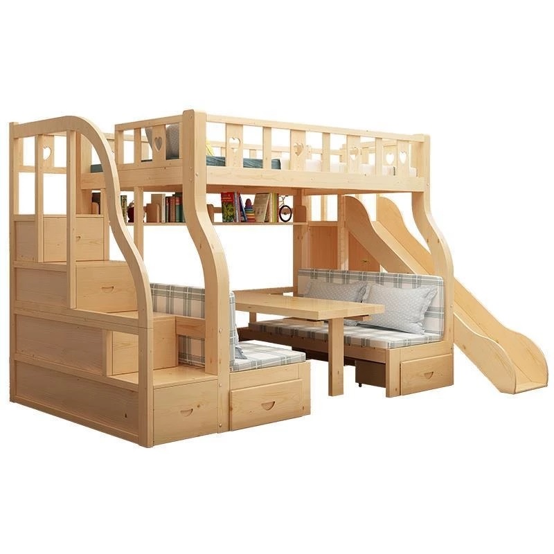 Bunk Bed With Stairs And Slide - -ForMultifunction lit superposé tiroirs de rangement
