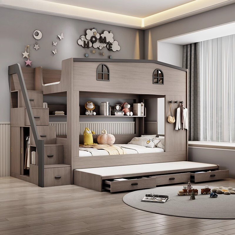 Bunk Bed With Stairs And Slide - Lits nordiques à deux étages pour
