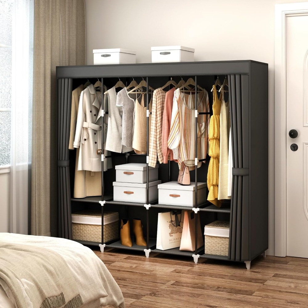 Wardrobe Closet Portable Fabric Cover - Armoire Portable de 67 Pouces pour