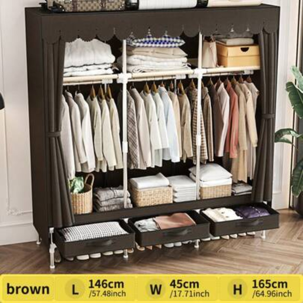 Wardrobe Closet Portable Fabric Cover - Armoire de rangement portable 57,48 pouces,
