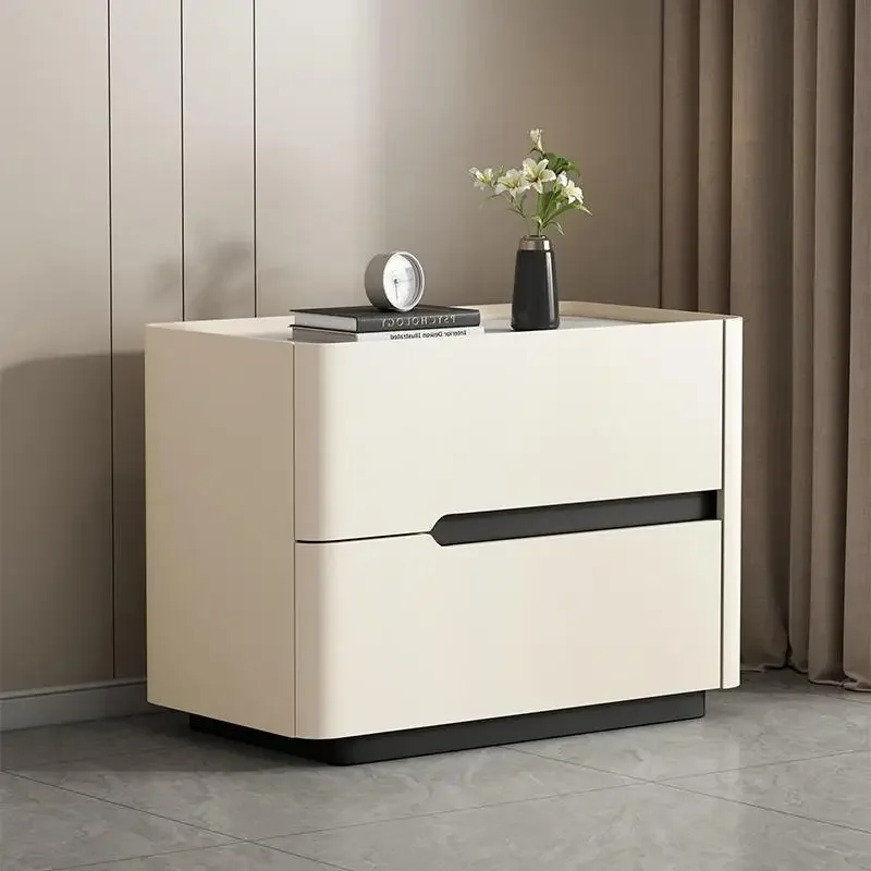 Solid Wood Nightstand 2 Drawers - Table de nuit nordique moderne, rangement