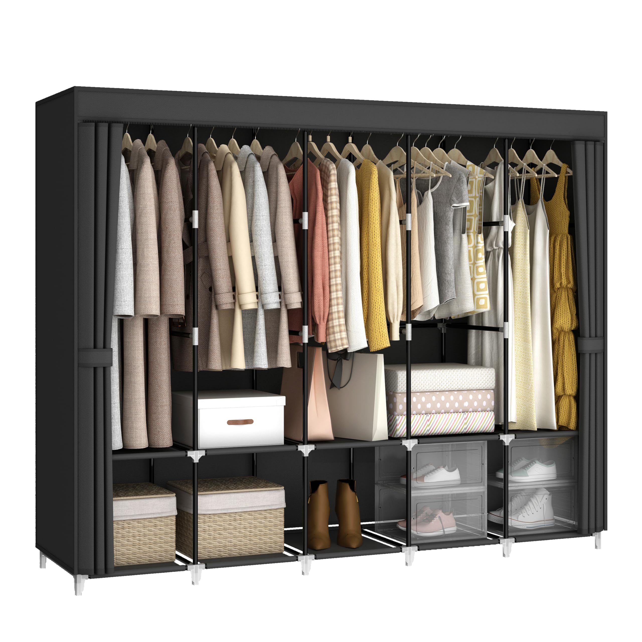 Wardrobe Closet Portable Fabric Cover - Armoire portable de grande capacité de