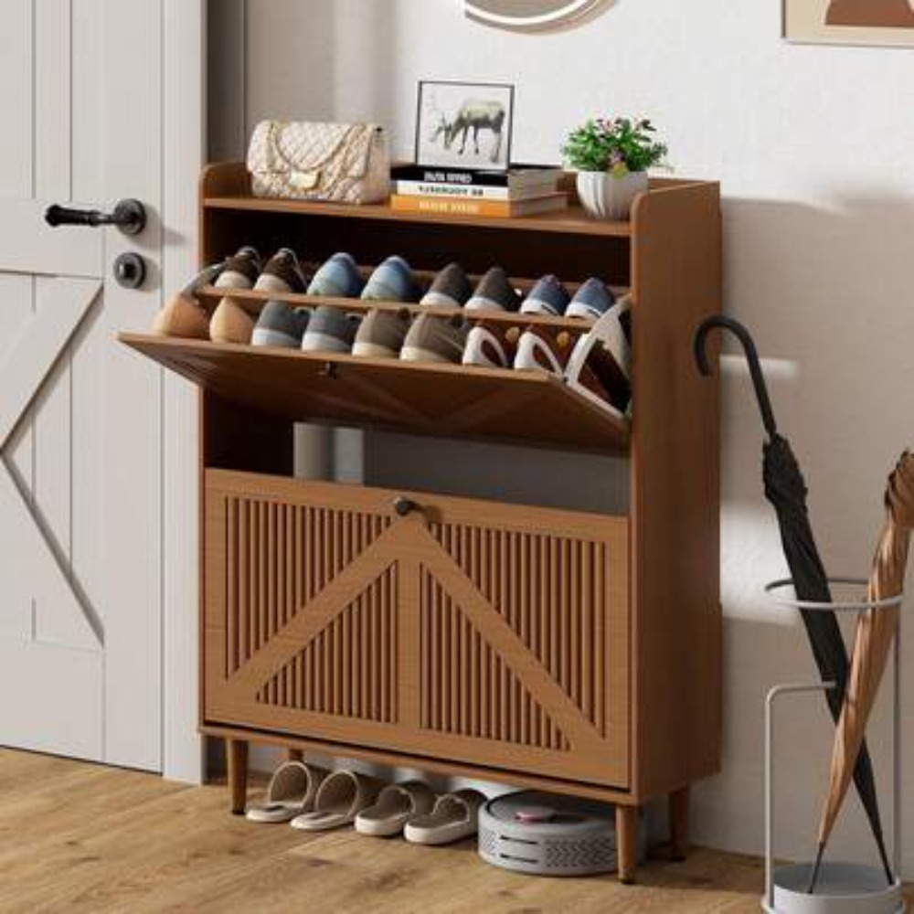 Shoe Rack Cabinet Narrow Entryway - Meuble à chaussures étroit à 2