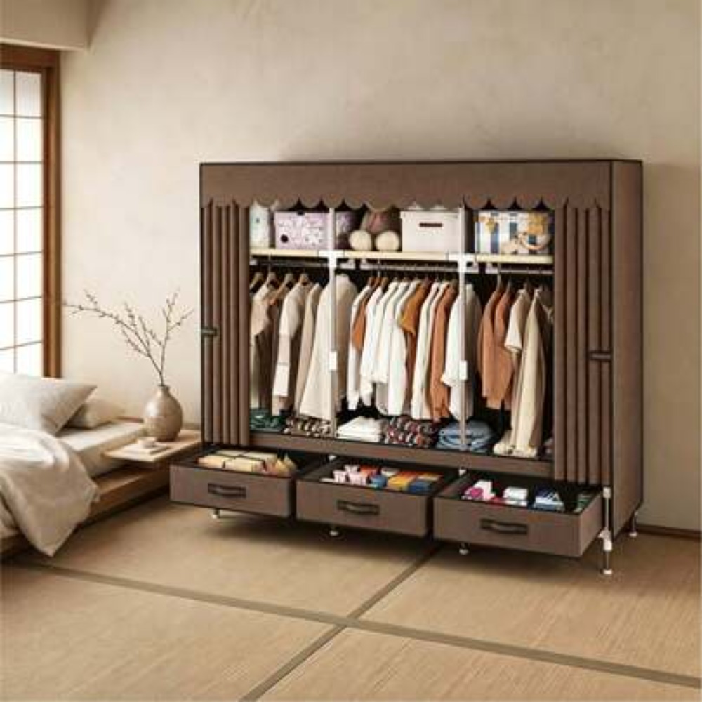 Wardrobe Closet Portable Fabric Cover - Armoire portable avec cadre en acier