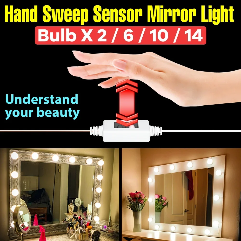 Dressing Table Vanity With Lighted Mirror - Lampes LED de Maquillage pour Femme,