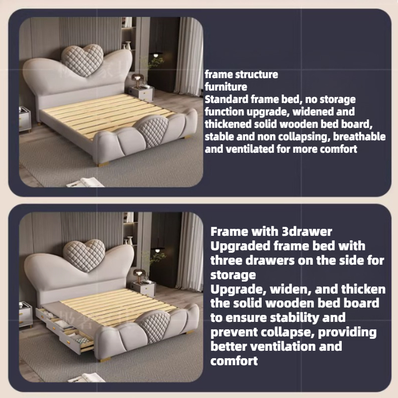 Lit double 200x220cm avec cadr - King Size Bed Frame With Storage Drawers avis et prix