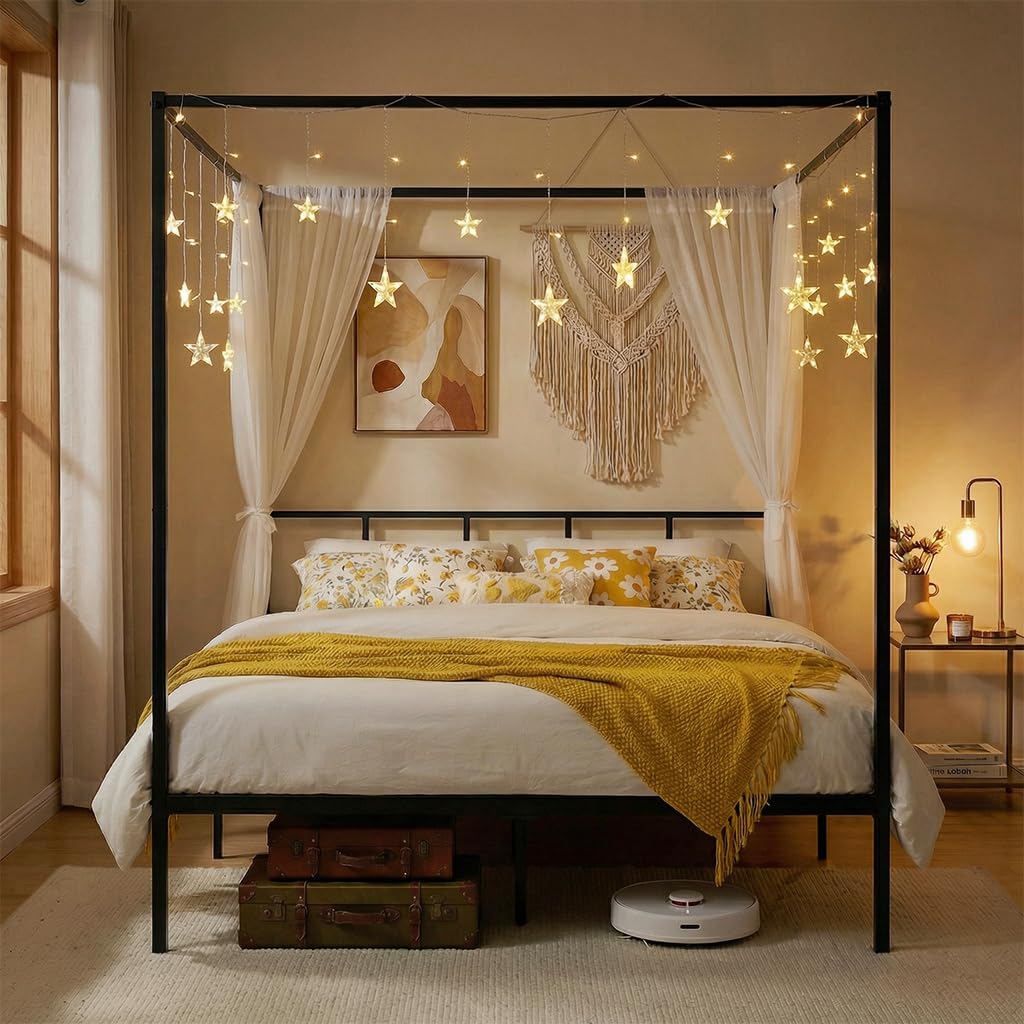 Cadre de lit à baldaquin Queen - Canopy Bed Frame Metal Queen avis et prix