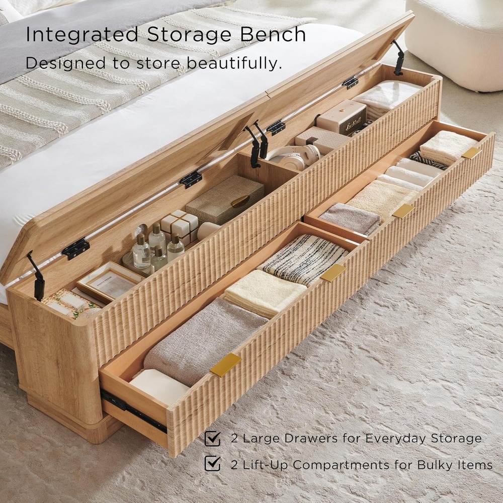 Cadre de lit King Size avec ba - King Size Bed Frame With Storage Drawers avis et prix