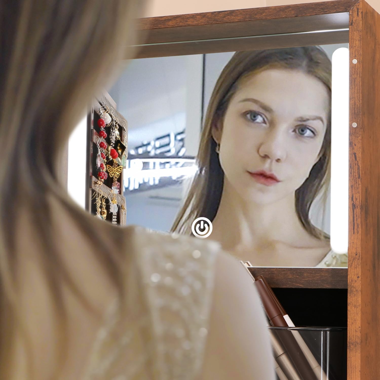 Armoire à bijoux rotative avec - Full Length Mirror Jewelry Armoire avis et prix