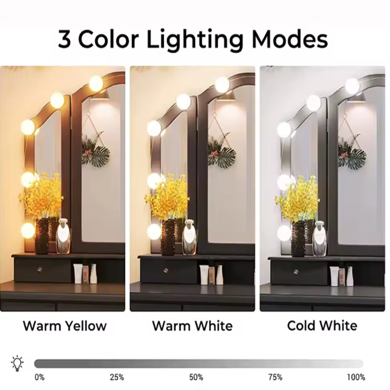 Lampe de maquillage Hollywood  - Dressing Table Vanity With Lighted Mirror avis et prix