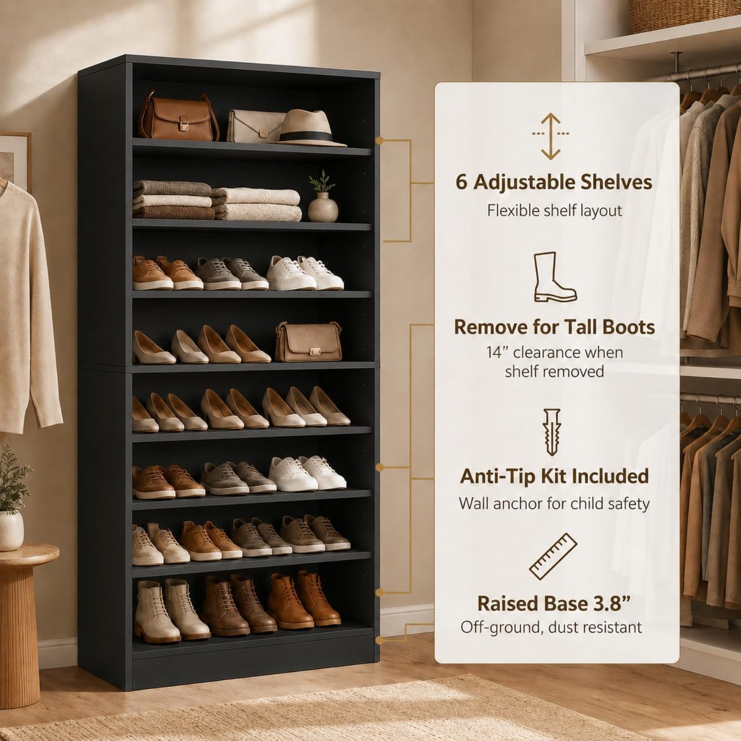Meuble à chaussures haut à 9 n - Shoe Rack Cabinet Narrow Entryway avis et prix
