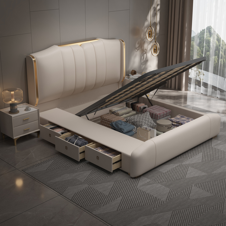 Lit Double King Size Moderne d - King Size Bed Frame With Storage Drawers avis et prix