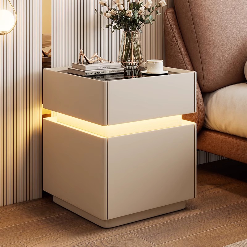 Table de chevet intelligente a - Solid Wood Nightstand 2 Drawers avis et prix