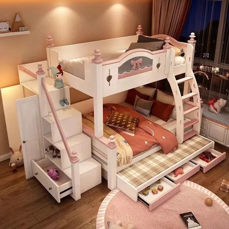 Lit superposé en bois massif p - Bunk Bed With Stairs And Slide avis et prix