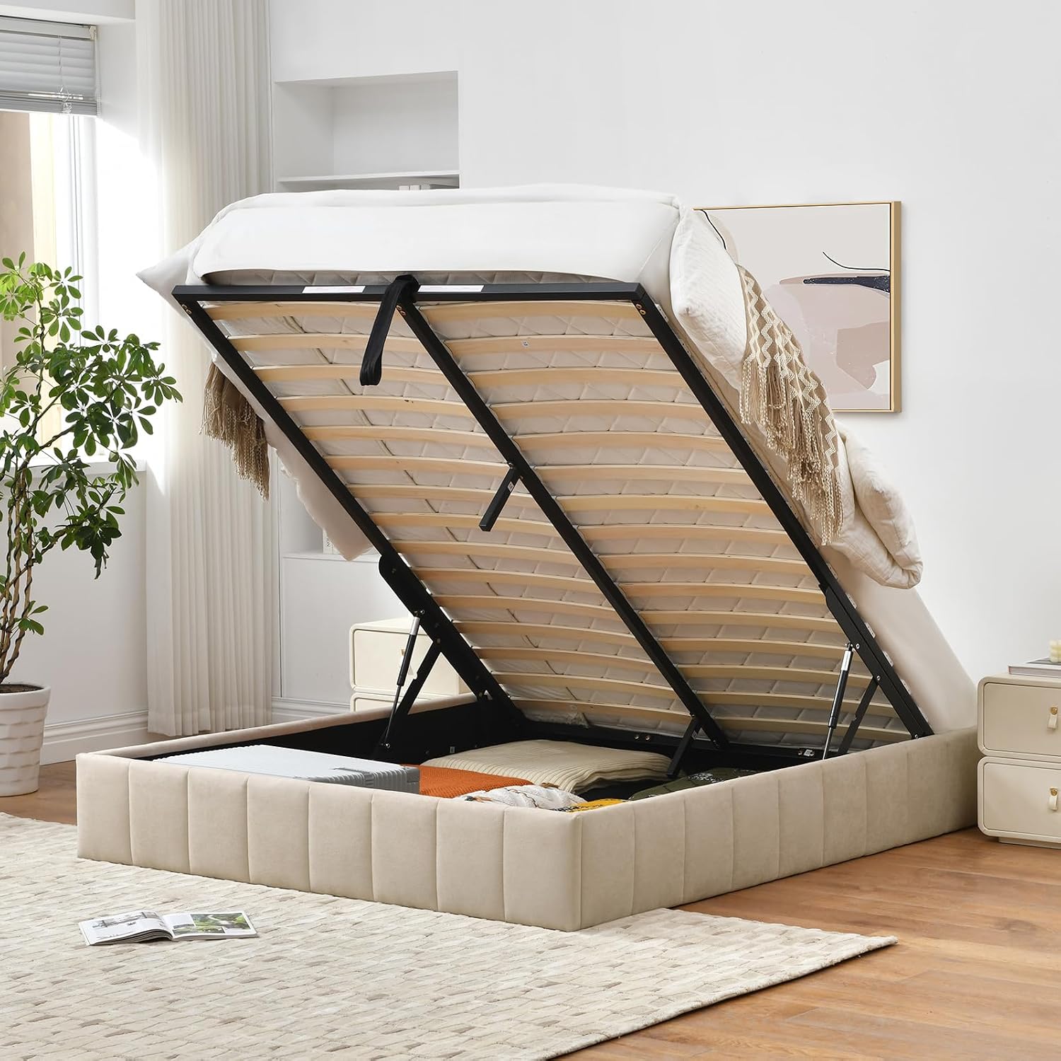 Cadre de lit avec rangement in - Gas Lift Storage Bed Hydraulic avis et prix