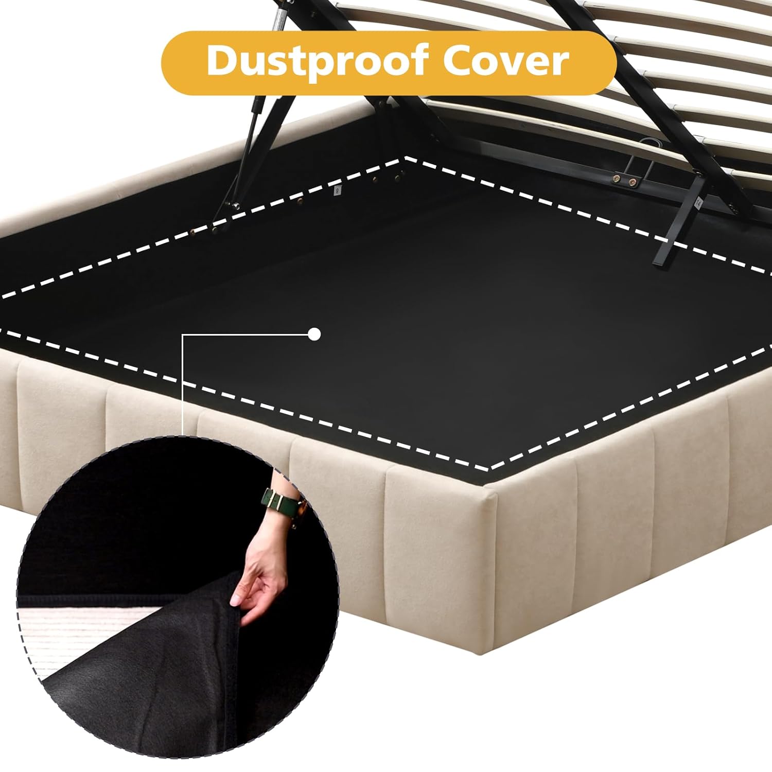 Cadre de lit avec rangement in - Gas Lift Storage Bed Hydraulic avis et prix
