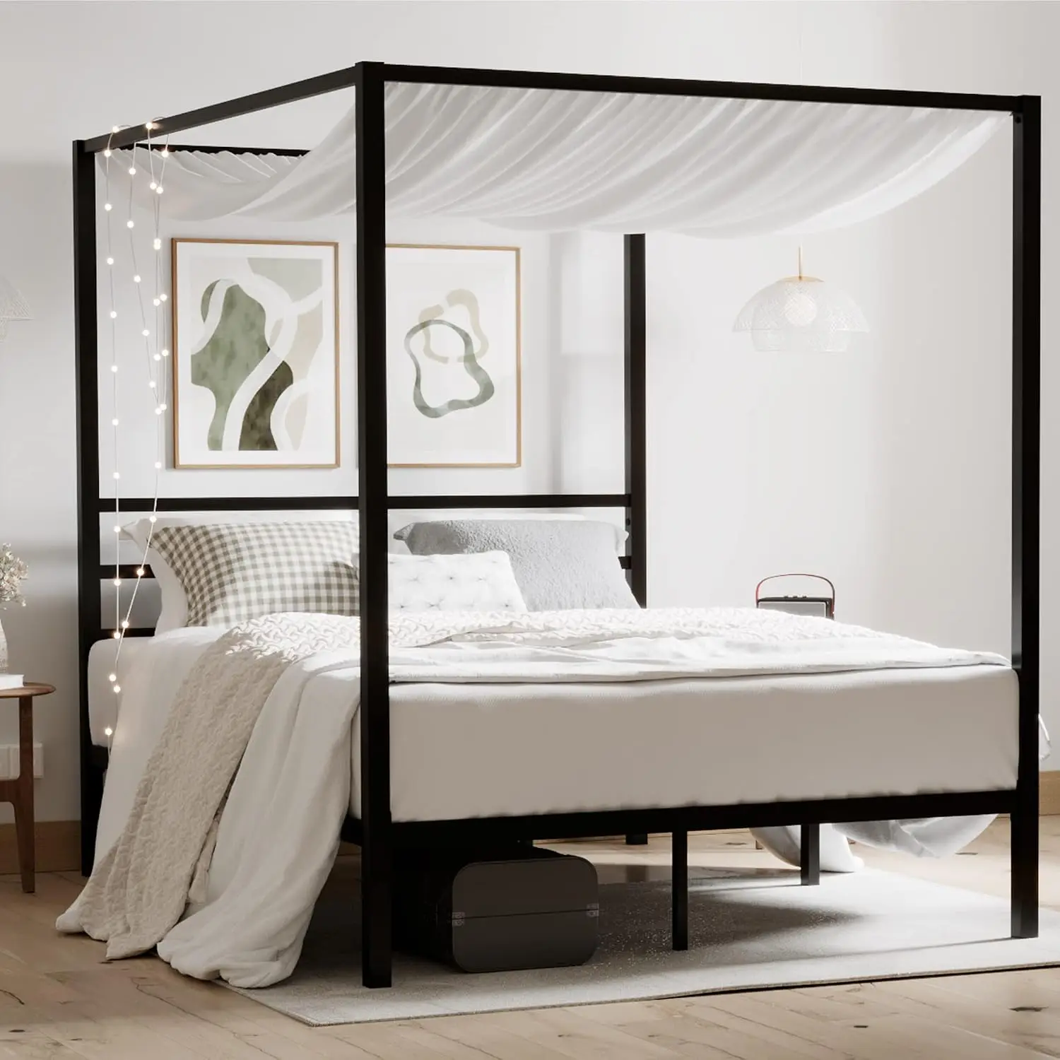 Cadre de lit à baldaquin en mé - Canopy Bed Frame Metal Queen avis et prix
