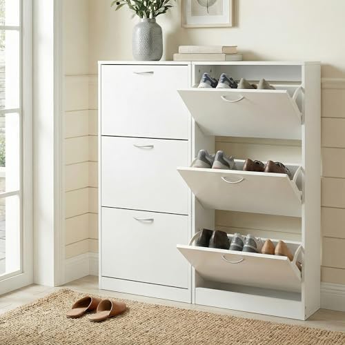 Meuble d'entrée, rangement étr - Shoe Rack Cabinet Narrow Entryway avis et prix