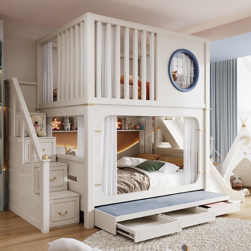 Lits superposés pour enfants a - Bunk Bed With Stairs And Slide avis et prix