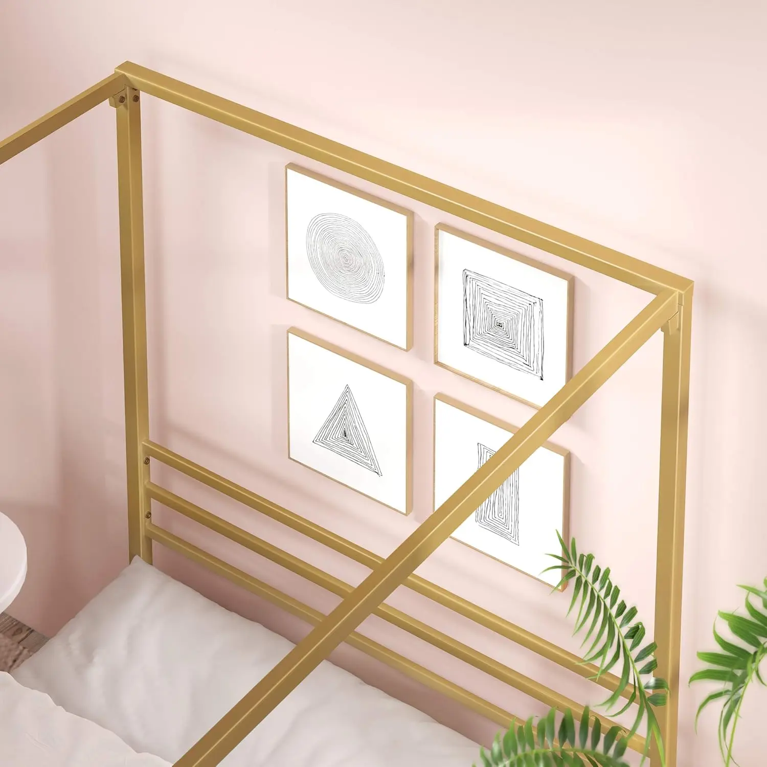 Cadre de lit plateforme en mét - Canopy Bed Frame Metal Queen avis et prix