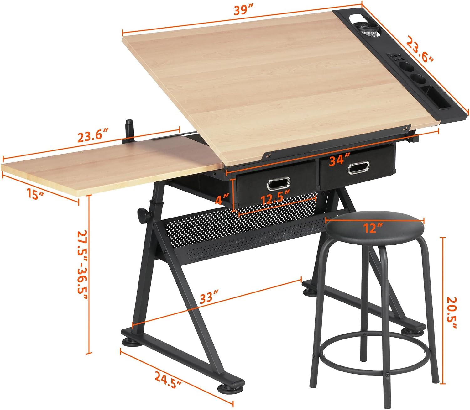 Table de dessin réglable avec  - Office Furniture avis et prix