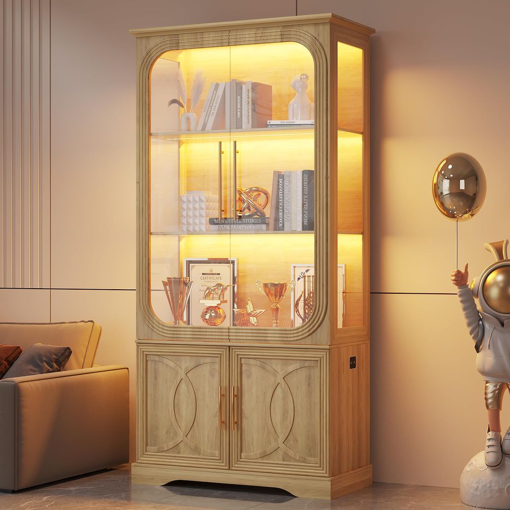 Vitrine avec portes en verre e - Storage avis et prix