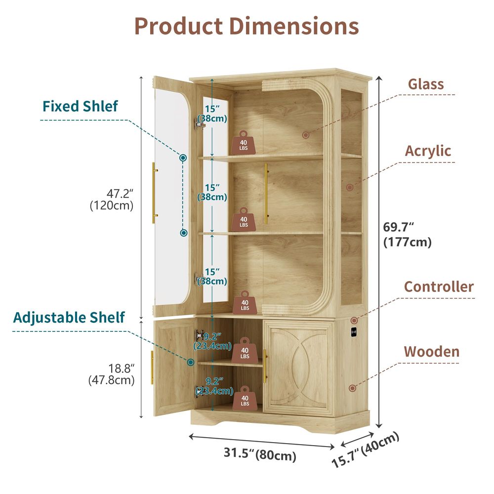 Vitrine avec portes en verre e - Storage avis et prix