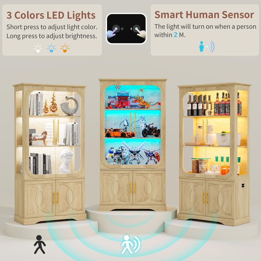 Vitrine avec portes en verre e - Storage avis et prix