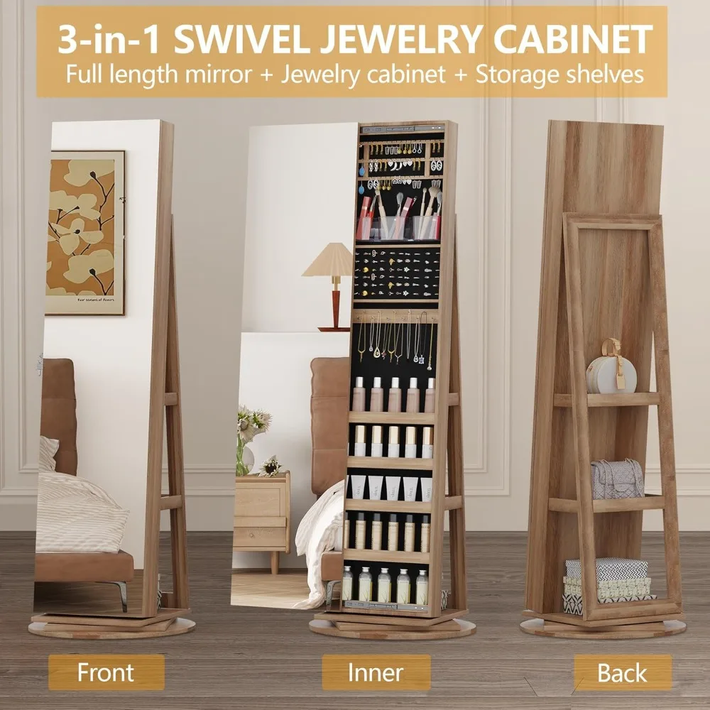 Grand organisateur d'armoire à - Full Length Mirror Jewelry Armoire avis et prix