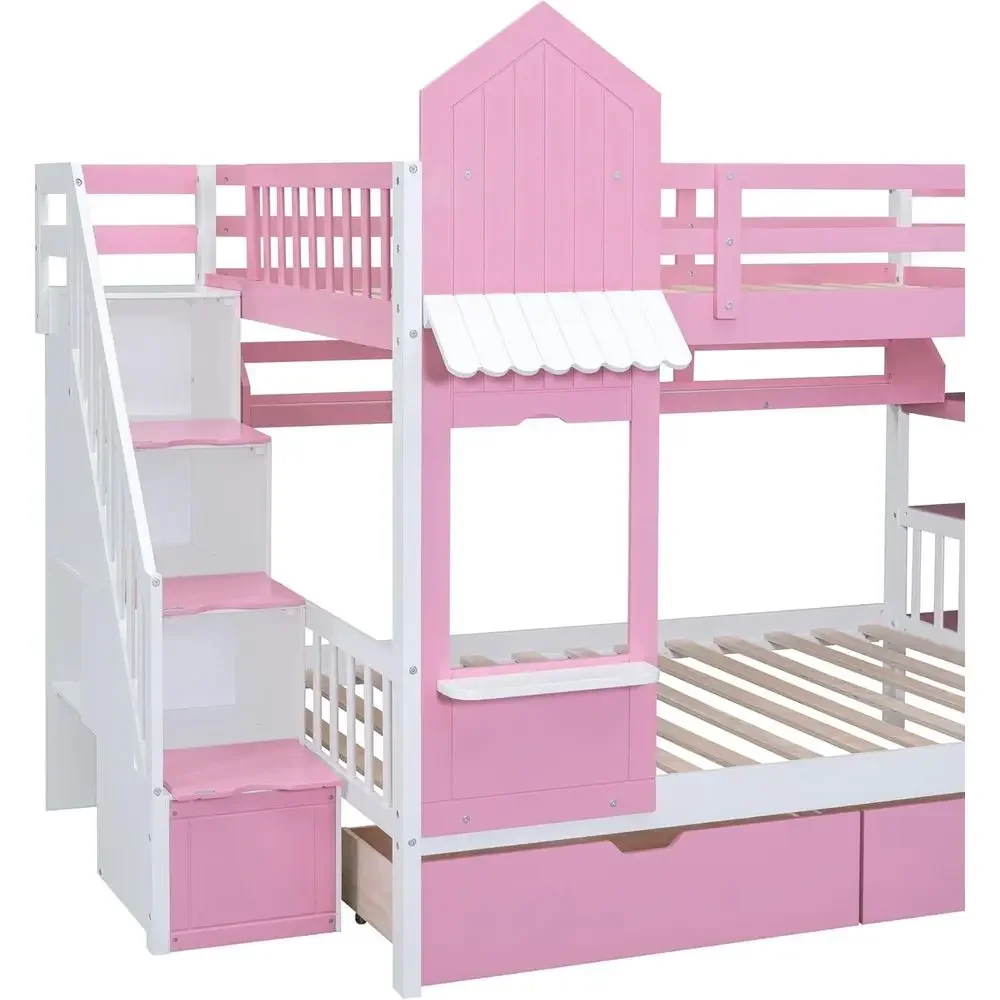 Lit superposé pour enfants ave - Bunk Bed With Stairs And Slide avis et prix