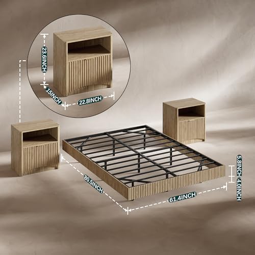 Ensemble de chambre à coucher, - Floating Nightstand With Led Light avis et prix