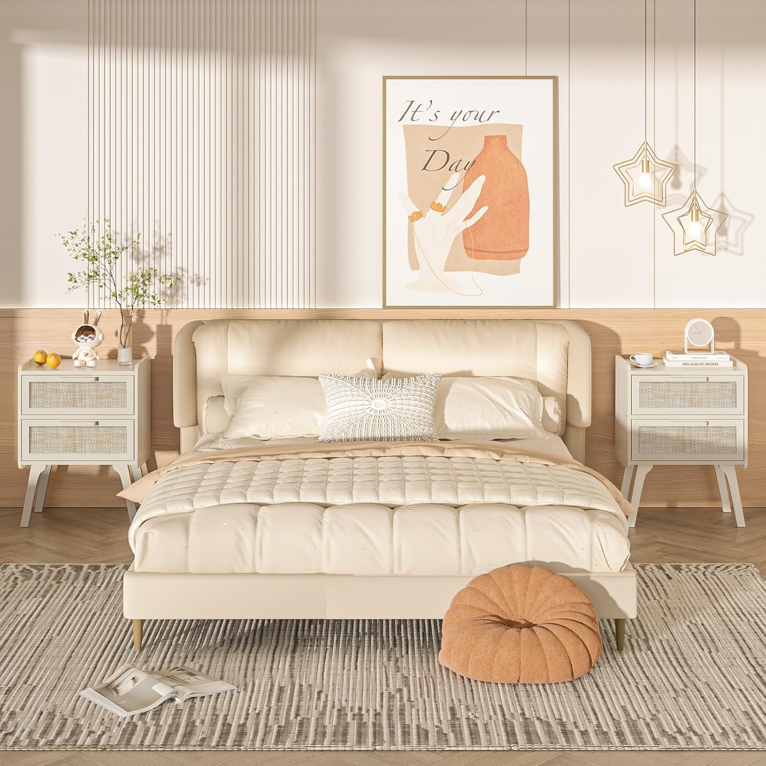 Ensemble de 2 tables de chevet - Solid Wood Nightstand 2 Drawers avis et prix