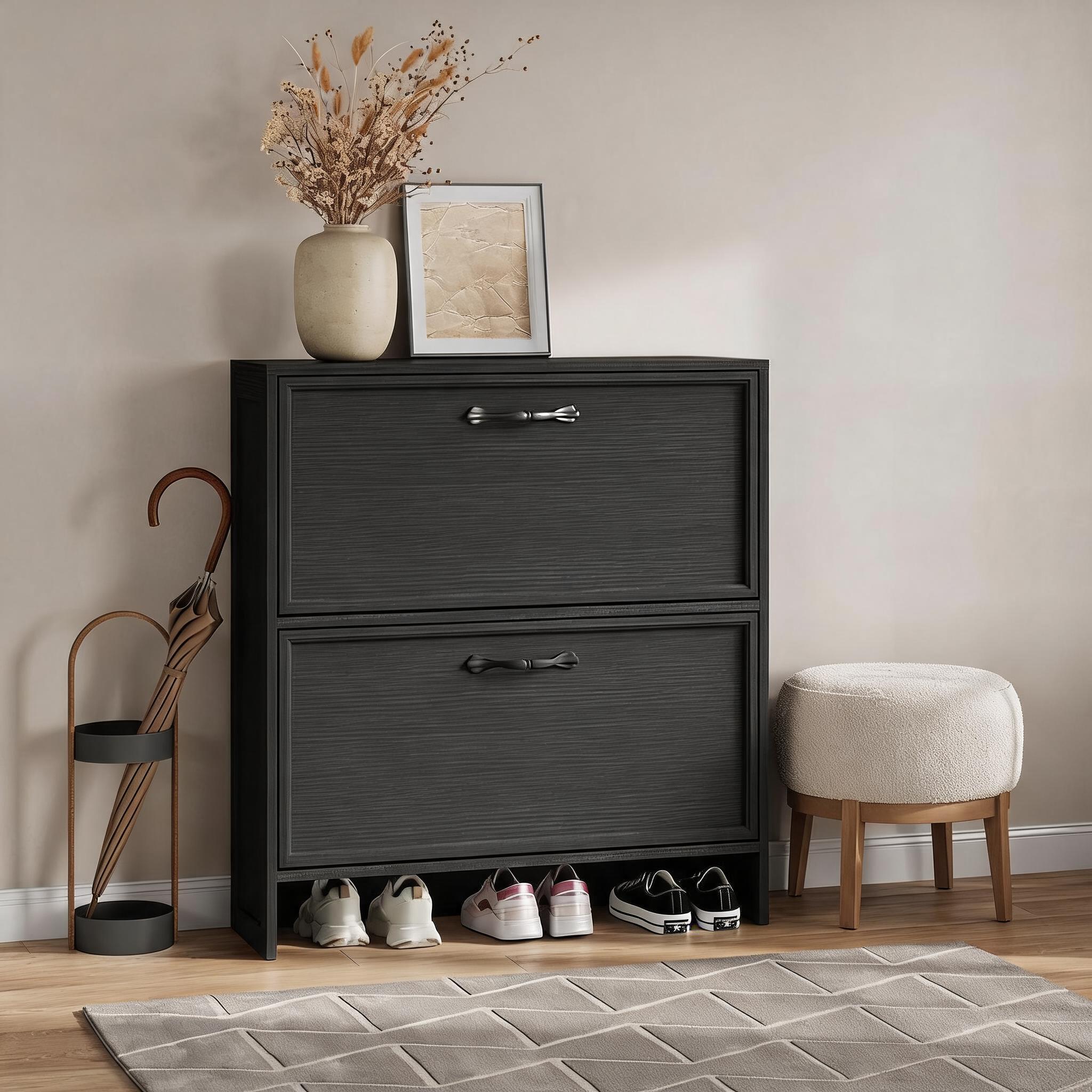 Meuble à chaussures à 2 tiroir - Shoe Rack Cabinet Narrow Entryway avis et prix