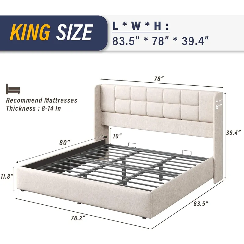 Cadre de lit avec système de l - Gas Lift Storage Bed Hydraulic avis et prix