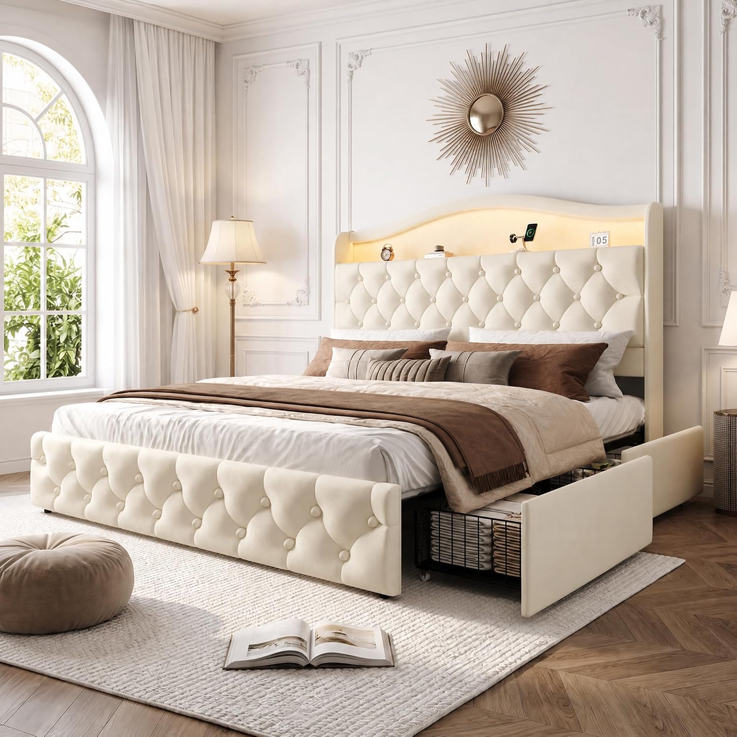 Cadre de lit plateforme King S - King Size Bed Frame With Storage Drawers avis et prix