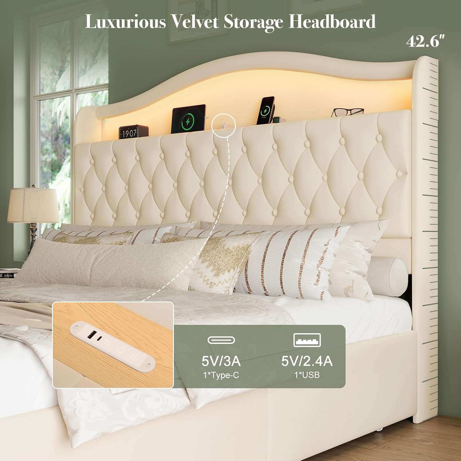 Cadre de lit plateforme King S - King Size Bed Frame With Storage Drawers avis et prix