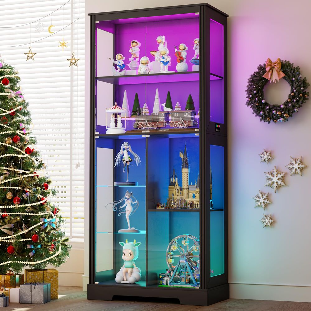 Vitrine d'angle éclairée en bo - Storage avis et prix