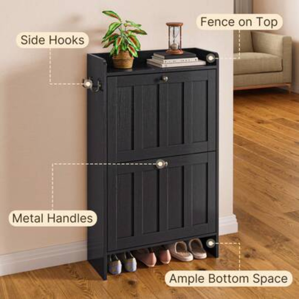 Meuble à chaussures étroit aut - Shoe Rack Cabinet Narrow Entryway avis et prix